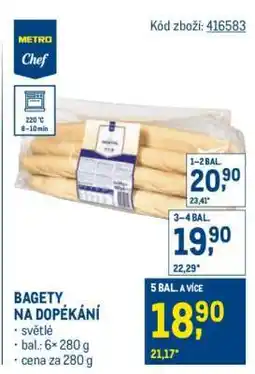 Makro Bagety na dopékání nabídka