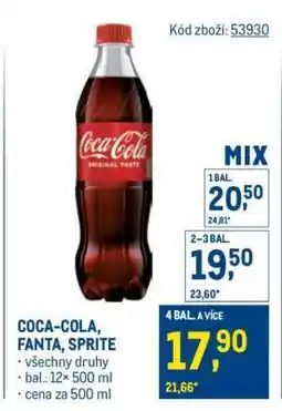 Makro Coca-Cola, Fanta, Sprite nabídka