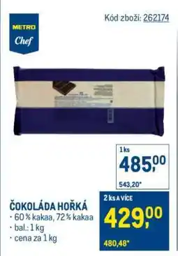 Makro Čokoláda hořká nabídka