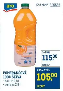 Makro Pomerančová 100% šťáva nabídka