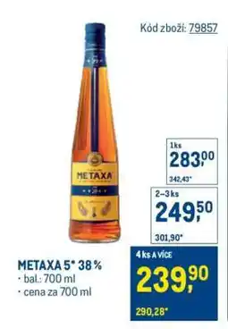 Makro Metaxa 5* 38 % nabídka