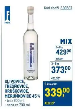 Makro SLIVOVICE, TŘEŠŇOVICE, HRUŠKOVICE, MERUŇKOVICE 45 % nabídka