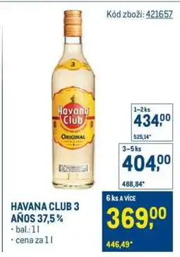 Makro Havana Club 3 Años 37,5 % nabídka