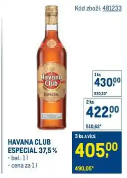 Makro HAVANA CLUB ESPECIAL 37,5 % nabídka