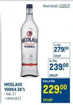 Makro Nicolaus Vodka 38 % nabídka