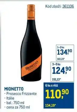 Makro Mionetto nabídka