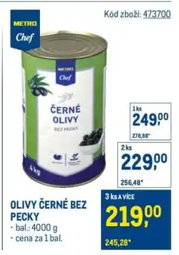 Makro OLIVY ČERNÉ BEZ PECKY nabídka