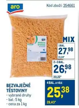 Makro Bezvaječné těstoviny nabídka