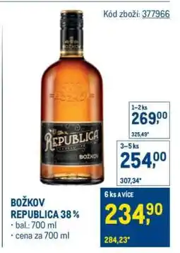 Makro Božkov Republica 38 % nabídka