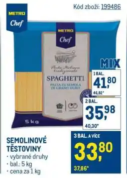 Makro Semolinové těstoviny nabídka