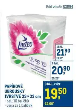Makro Papírové ubrousky 1vrstvé 33 × 33 cm nabídka