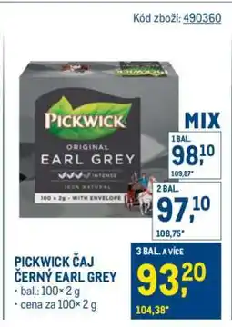 Makro PICKWICK ČAJ ČERNÝ EARL GREY nabídka