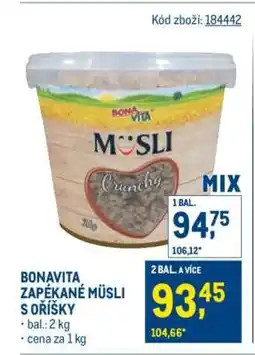 Makro BONAVITA ZAPÉKANÉ MÜSLI S OŘÍŠKY nabídka