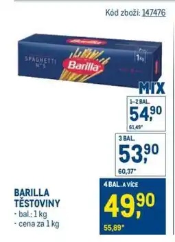 Makro Barilla těstoviny nabídka