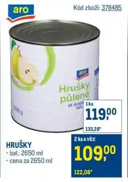 Makro HRUŠKY nabídka