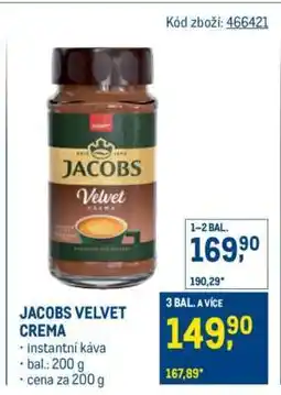 Makro JACOBS VELVET CREMA nabídka