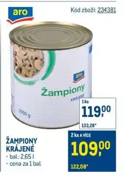 Makro Žampiony krájené nabídka
