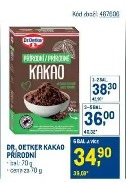 Makro DR. OETKER KAKAO PŘÍRODNÍ nabídka