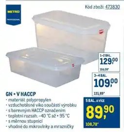 Makro GN + V HACCP nabídka
