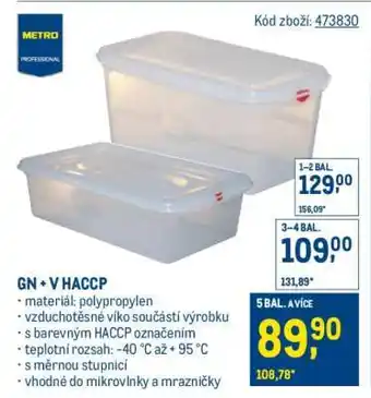 Makro GN + V HACCP nabídka