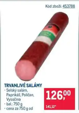 Makro Trvanlivé salámy nabídka