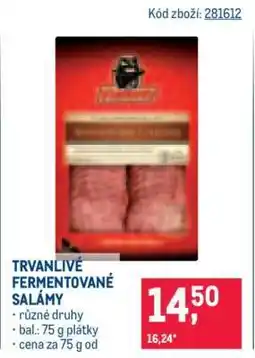 Makro TRVANLIVÉ FERMENTOVANÉ SALÁMY nabídka
