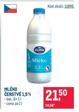 Makro Mléko čerstvé 1,5 % nabídka