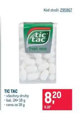Makro Tic Tac nabídka