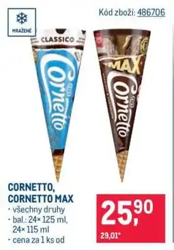 Makro CORNETTO, CORNETTO MAX nabídka