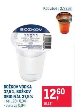 Makro Božkov Vodka 37,5 %, Božkov Originál 37,5 % nabídka