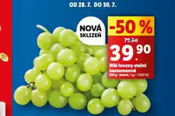 Lidl Bílé hrozny bezsemenné nabídka