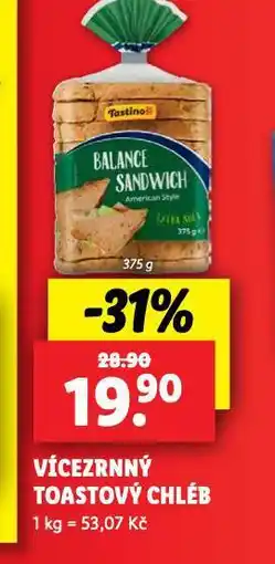 Lidl Vícezrnný toastový chléb nabídka