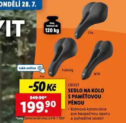 Lidl Sedlo na kolo s paměťovou pěnou nabídka