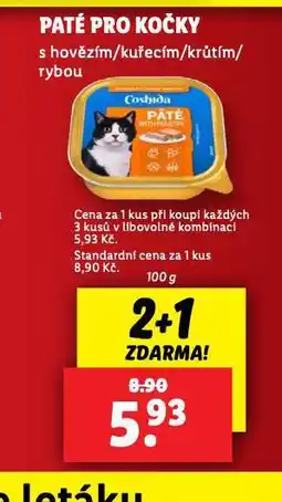 Lidl Coshida paté pro kočky nabídka