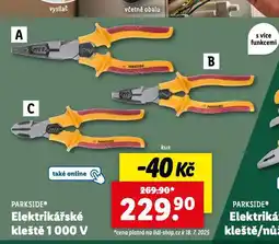 Lidl Elektrikářské kleště 1000 v nabídka