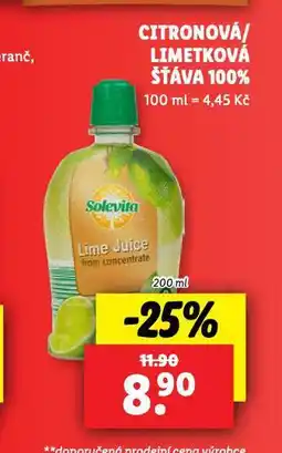 Lidl Citronová / limetková šťáva 100% nabídka