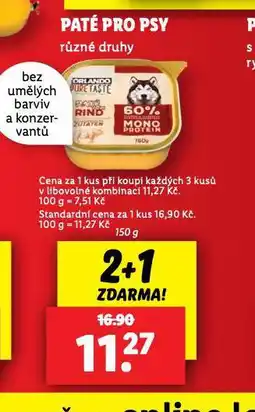 Lidl Orlando paté pro psy nabídka