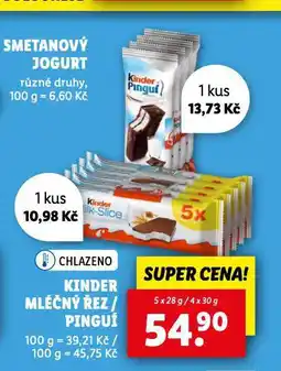 Lidl Kinder mléčný řez / pinguí nabídka