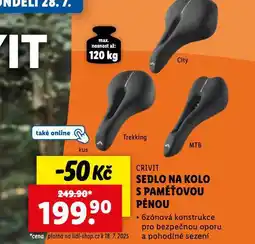 Lidl Sedlo na kolo s paměťovou pěnou nabídka