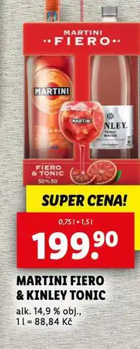 Lidl Martini fiero & kinley tonic nabídka