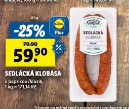 Lidl Sedlácká klobása nabídka