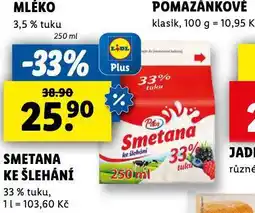 Lidl Smetana ke šlehání nabídka