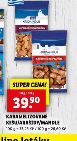 Lidl Karamelizované kešu / arašídy / mandle nabídka