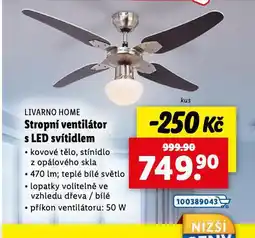 Lidl Stropní ventilátor s led svítidlem nabídka