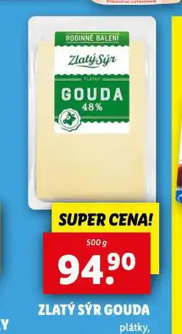Lidl Zlatý sýr gouda nabídka