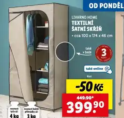 Lidl Textilní šatní skříň nabídka
