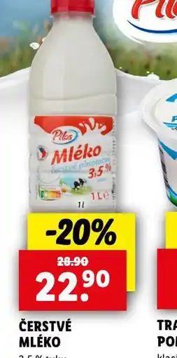 Lidl Čerstvé mléko 3,5% nabídka