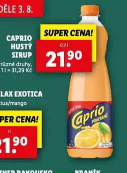 Lidl Caprio hustý sirup nabídka