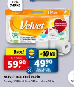 Lidl Velevet toaletní papír nabídka