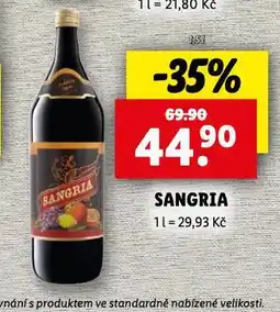 Lidl Sangria nabídka